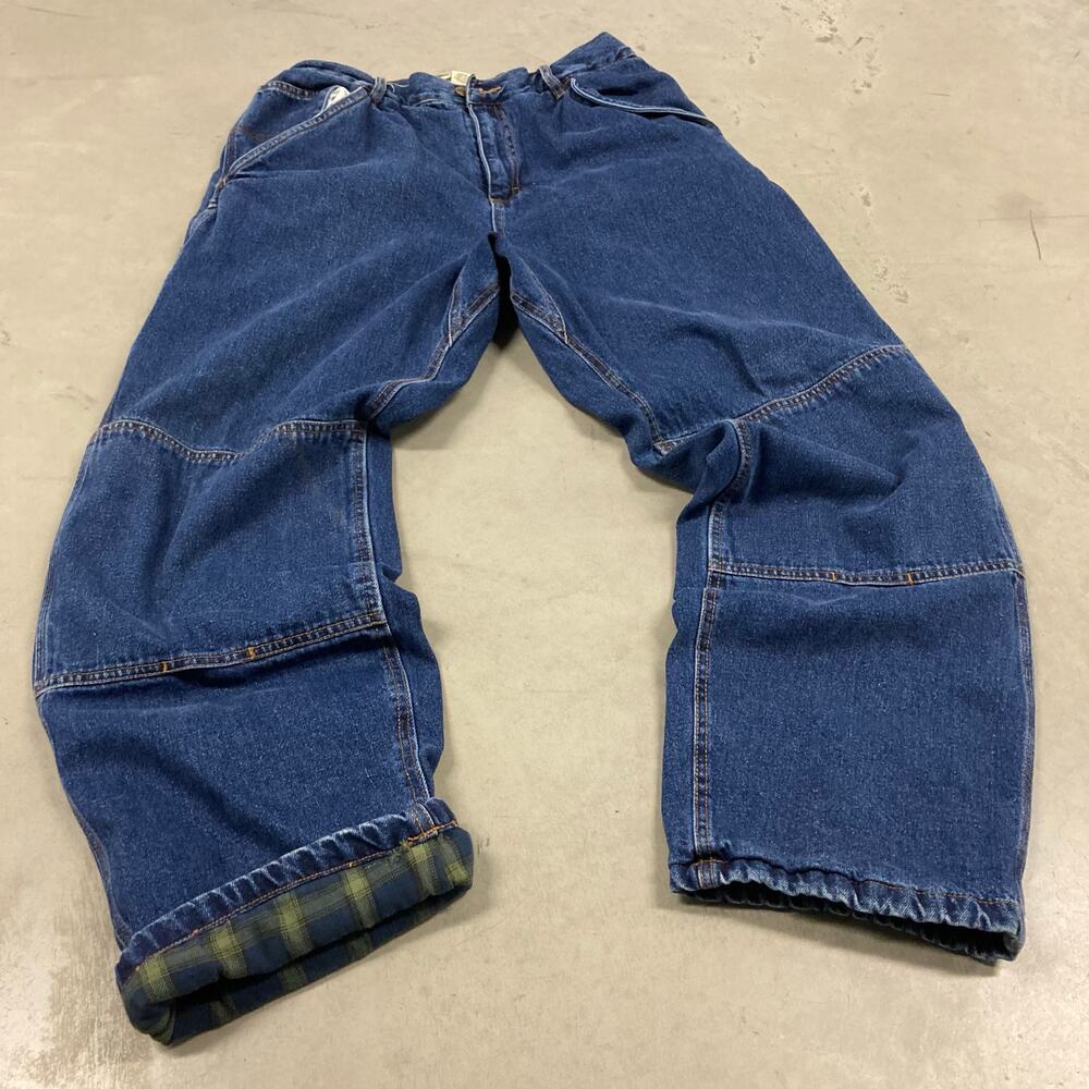 vintage flannel lined double knee carpenter jeans 34x32